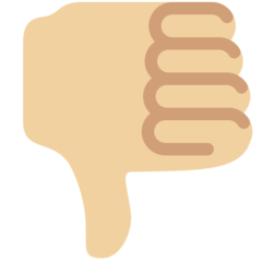 How Thumbs Down: Medium-Light Skin Tone emoji looks on Twitter.