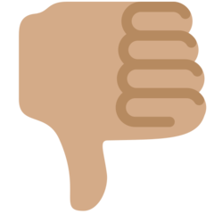 How Thumbs Down: Medium Skin Tone emoji looks on Twitter.