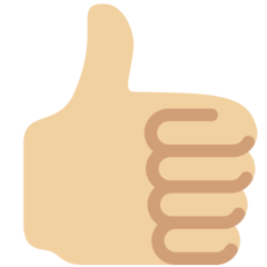 How Thumbs Up: Medium-Light Skin Tone emoji looks on Twitter.