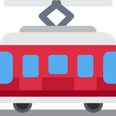 A quoi ressemblent les emoji Wagon de tramway sur Twitter.