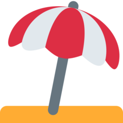 A quoi ressemblent les emoji Parasol sur le sol sur Twitter.