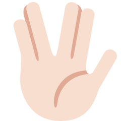 How Vulcan Salute: Light Skin Tone emoji looks on Twitter.