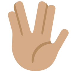 How Vulcan Salute: Medium Skin Tone emoji looks on Twitter.