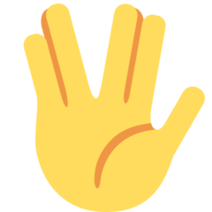 How Vulcan Salute emoji looks on Twitter.