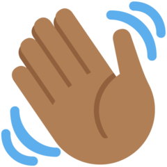 How Waving Hand: Medium-Dark Skin Tone emoji looks on Twitter.