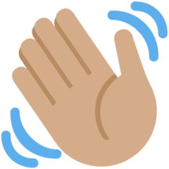 How Waving Hand: Medium Skin Tone emoji looks on Twitter.