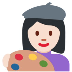 Como o emoji do Artista plástica: pele clara é exibido no Twitter.