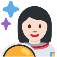 How Woman Astronaut: Light Skin Tone emoji looks on Twitter.