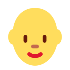 Bagaimana emoji Perempuan: botak kelihatan di Twitter.