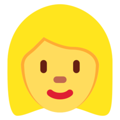 How Woman: Blond Hair emoji looks on Twitter.