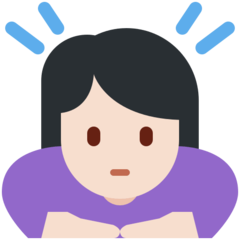 A quoi ressemblent les emoji Femme qui s’incline: peau claire sur Twitter.