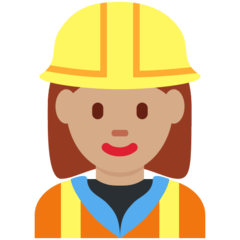 How Woman Construction Worker: Medium Skin Tone emoji looks on Twitter.