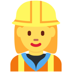 How Woman Construction Worker emoji looks on Twitter.