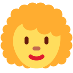 How Woman: Curly Hair emoji looks on Twitter.