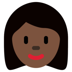 How Woman: Dark Skin Tone emoji looks on Twitter.