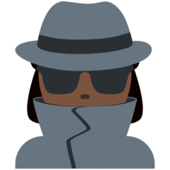 How Woman Detective: Dark Skin Tone emoji looks on Twitter.