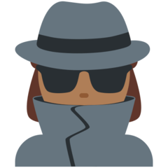 How Woman Detective: Medium-Dark Skin Tone emoji looks on Twitter.