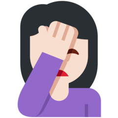 How Woman Facepalming: Light Skin Tone emoji looks on Twitter.