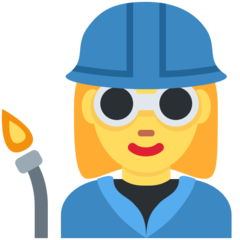 How Woman Factory Worker emoji looks on Twitter.