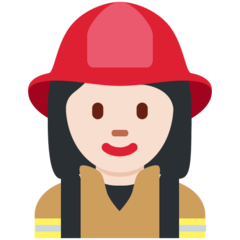 Wie Feuerwehrfrau: helle Hautfarbe Emoji auf Twitter aussieht.