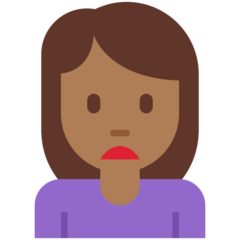 How Woman Frowning: Medium-Dark Skin Tone emoji looks on Twitter.