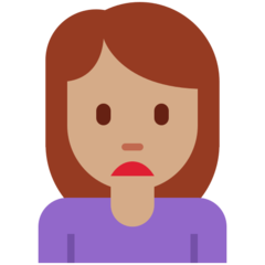 How Woman Frowning: Medium Skin Tone emoji looks on Twitter.