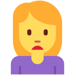 How Woman Frowning emoji looks on Twitter.