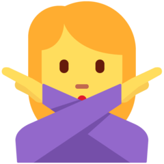 Como o emoji do Mulher fazendo gesto de “não” é exibido no Twitter.