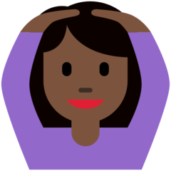 How Woman Gesturing OK: Dark Skin Tone emoji looks on Twitter.