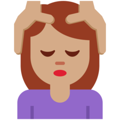 How Woman Getting Massage: Medium Skin Tone emoji looks on Twitter.