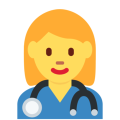 How Woman Health Worker emoji looks on Twitter.