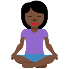 How Woman in Lotus Position: Dark Skin Tone emoji looks on Twitter.