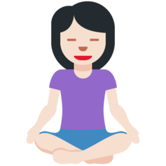 How Woman in Lotus Position: Light Skin Tone emoji looks on Twitter.