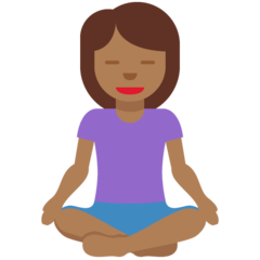 How Woman in Lotus Position: Medium-Dark Skin Tone emoji looks on Twitter.