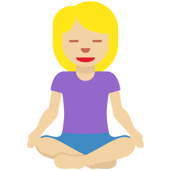 How Woman in Lotus Position: Medium-Light Skin Tone emoji looks on Twitter.