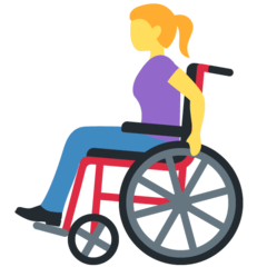 How Woman in Manual Wheelchair emoji looks on Twitter.