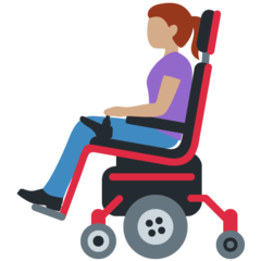 How Woman in Motorized Wheelchair: Medium Skin Tone emoji looks on Twitter.