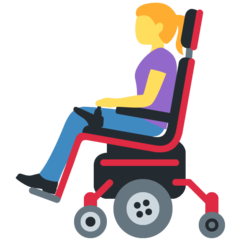 A quoi ressemblent les emoji Femme en fauteuil motorisé sur Twitter.