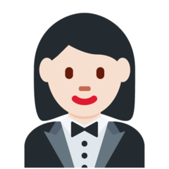 A quoi ressemblent les emoji Femme en smoking: peau claire sur Twitter.