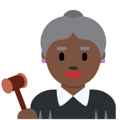 How Woman Judge: Dark Skin Tone emoji looks on Twitter.