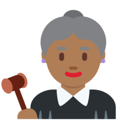 How Woman Judge: Medium-Dark Skin Tone emoji looks on Twitter.