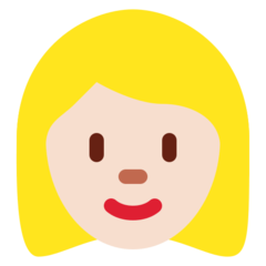 How Woman: Light Skin Tone, Blond Hair emoji looks on Twitter.