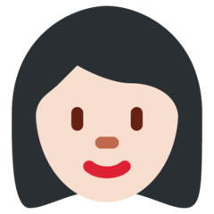 How Woman: Light Skin Tone emoji looks on Twitter.