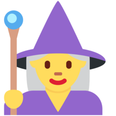 How Woman Mage emoji looks on Twitter.