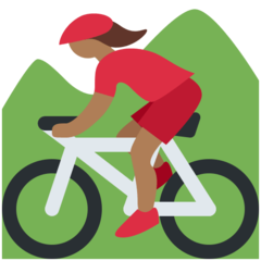 A quoi ressemblent les emoji Femme en VTT: peau mate sur Twitter.