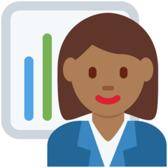 How Woman Office Worker: Medium-Dark Skin Tone emoji looks on Twitter.