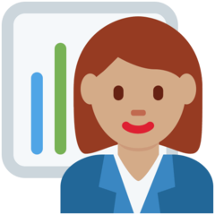 How Woman Office Worker: Medium Skin Tone emoji looks on Twitter.