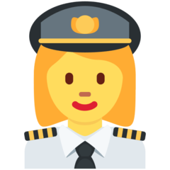 Bagaimana Pilot wanita emoji terlihat di Twitter.