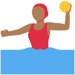 A quoi ressemblent les emoji Joueuse de water-polo: peau mate sur Twitter.