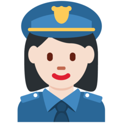 How Woman Police Officer: Light Skin Tone emoji looks on Twitter.